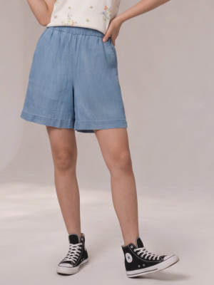 JR CORE Blue Elastic Waist Short