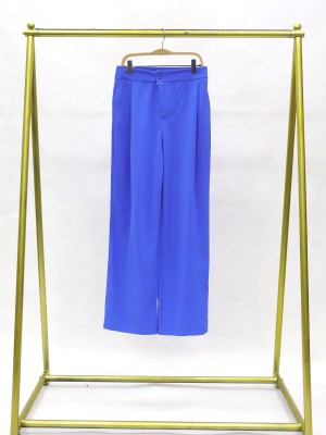 Diagonal zip up wide leg trousers