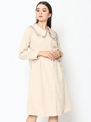 Cottage Core Double Collar Midi Dress