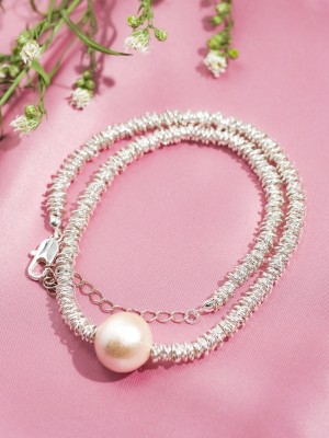 White Pearl Plat Necklace