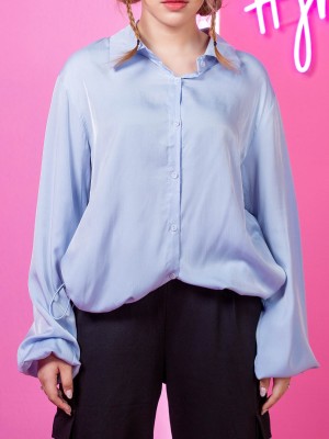 Anneth Oversize Side Drawstring Shirt