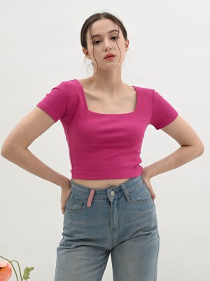 Gwen Square Neck Crop Tee