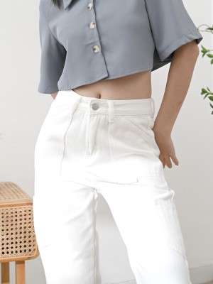 Anya Cargo White Denim