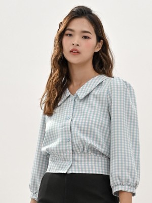 Gingham Back Tied Shirt