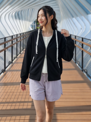JR NRC OversizeHoodie LaceEmbroidery Accent Jacket