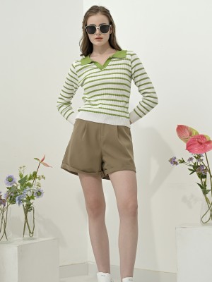 Youth Stripe Knitted Polo Tee RO1