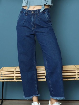 Cottage Core Unfinished Anke Loose Denim