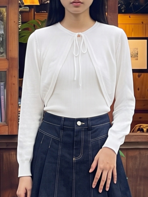 JR CORE PG Tied Crop Cardigan