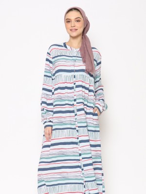 ANF Drawn Lines Print Shirt Maxi Dress