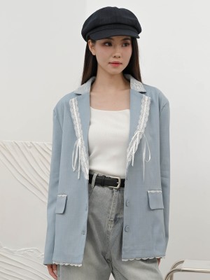 ELITE SMARTEN LACE ADD ON BLUE BLAZER