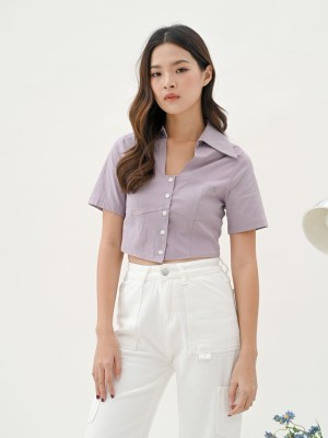 Short sleeves crop shirt