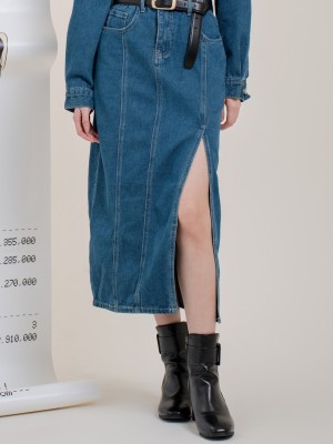 SMARTEN UNWASHED BLUE DENIM DRESS