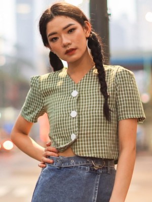 Grid Lines Shirt Top