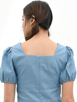 Semi crop square neck denim top