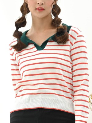 Youth Stripe Knitted Polo Tee