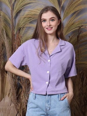 Cottage Core Semi Crop Shirt 