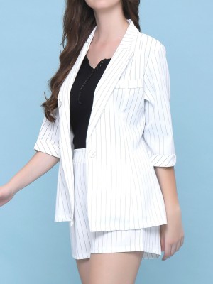 2PCS Set Stripes blazer and short