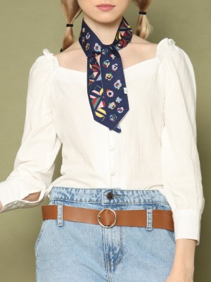 Belted High Waist Tappered Leg Jeans