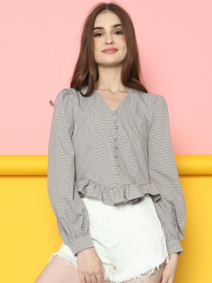 Gridlines Ruffles Shirt