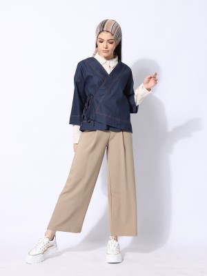 Ramadhan Moon Overlap Denim Kimono Outer