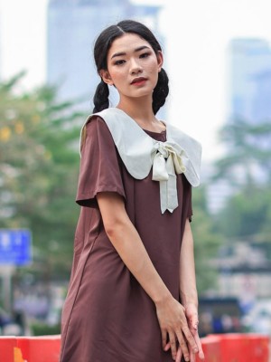 Ribbon Collar Dress