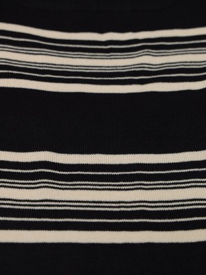 BFP Round neck stripes midi knit dress