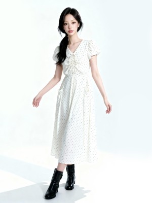 Beth Polka Dress FREE SCRUNCHIE