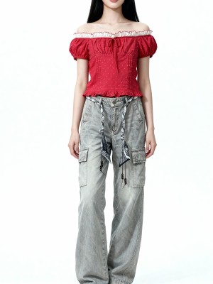 JR Grey Washed Cargo Denim