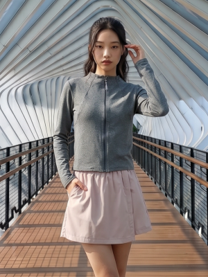 JR NRC Collarless Zip Up Jacket
