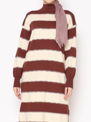 ANF Big Stripes Knitted Midi Dress