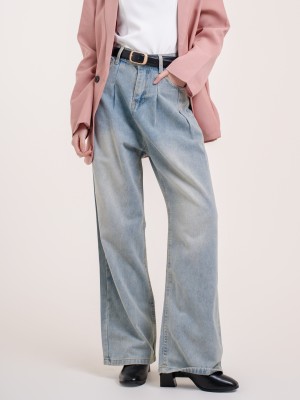 SMARTEN Wide Leg Trousers Denim Jeans OB