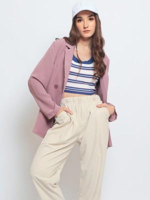 Elastic Wasit Button Pants