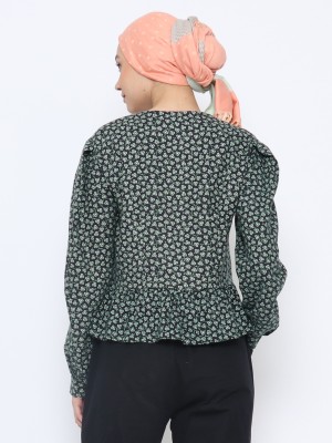 ANF Puff Sleeves Printed Shirt