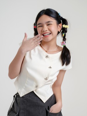 JR DITOX Irregular Heart Button Wave Top