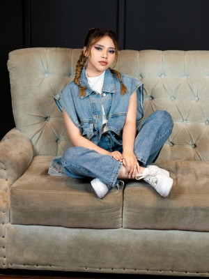 Anneth Oversize Vest Denim Jacket