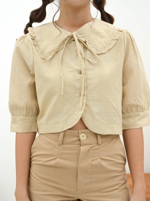 Ruched Collar Cottage Top