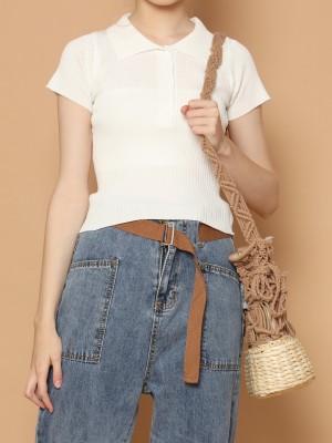 Cigarette Denim Pants With Kanvas Belt