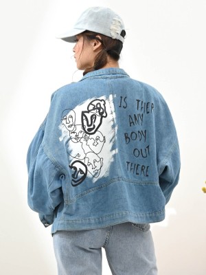 Paint Print Jacket Denim