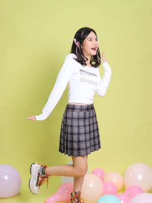 SEA CORE Checkered Pleats Skort