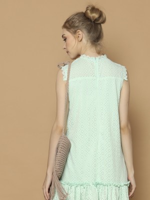 CH21 Laser Cut High Neck Dress