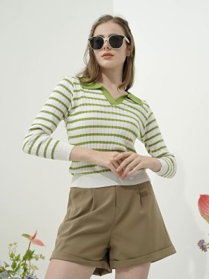 Youth Stripe Knitted Polo Tee RO1