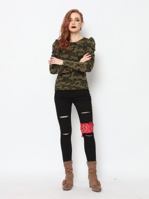 TM CAMO PUFF SLEEVES TEE