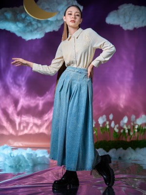 WW Rana Pleats Combi Embroidery