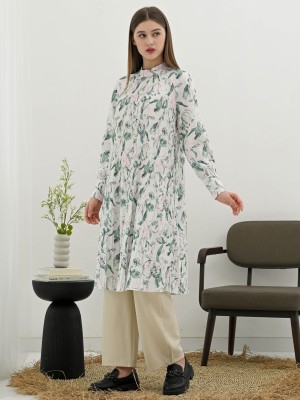 ELITE EID4 Arifah Flower Paint Pleats Tunic Dress