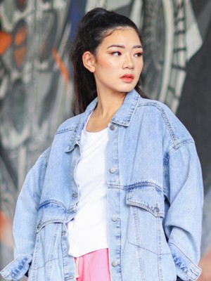 Oversize Double Pocket Denim Jacket