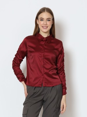 BFP HG Eva Gathered Sleeves Satin Shirt