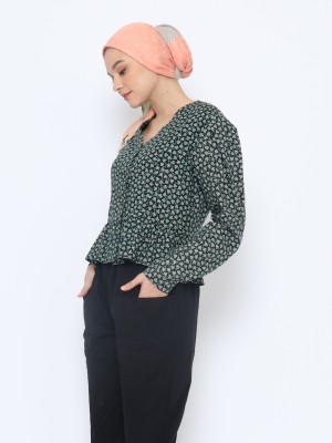 ANF Puff Sleeves Printed Shirt