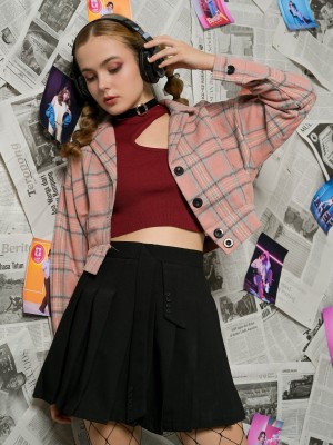 Alloe Checkered Biker Jacket