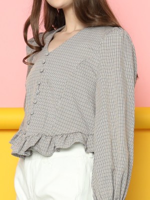 Gridlines Ruffles Shirt