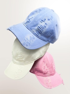 Ripped Color Denim Baseball Cap